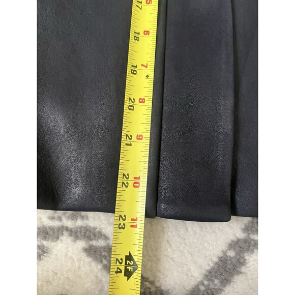 THEORY Women’s Dark Blue Lamb Leather Zip Moto Jacket Sz 12 Career Quiet Luxury - Picture 12 of 12